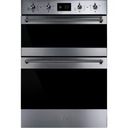 Smeg DOSF6390X 60cm Classic Built In Double Electric Oven in Stainless Steel & Dark Glass